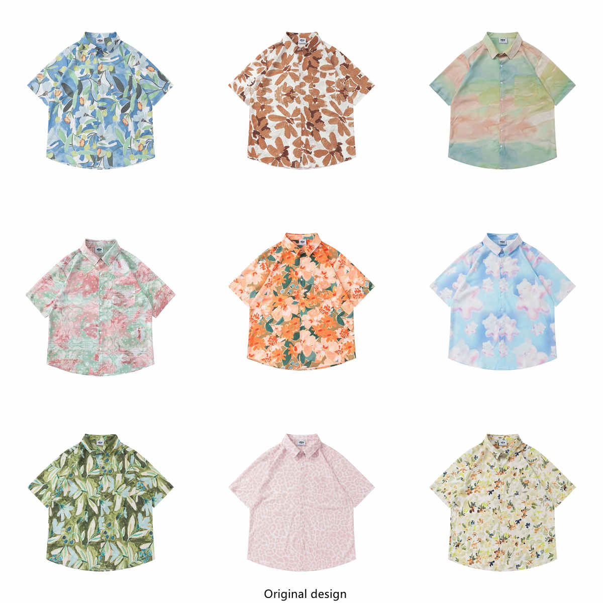 Vintage Hawaiian Floral Shirt - Vintage Blumenmuster Locker Geschnittenes Kurzarm-Herrenhemd Hawaiianischer