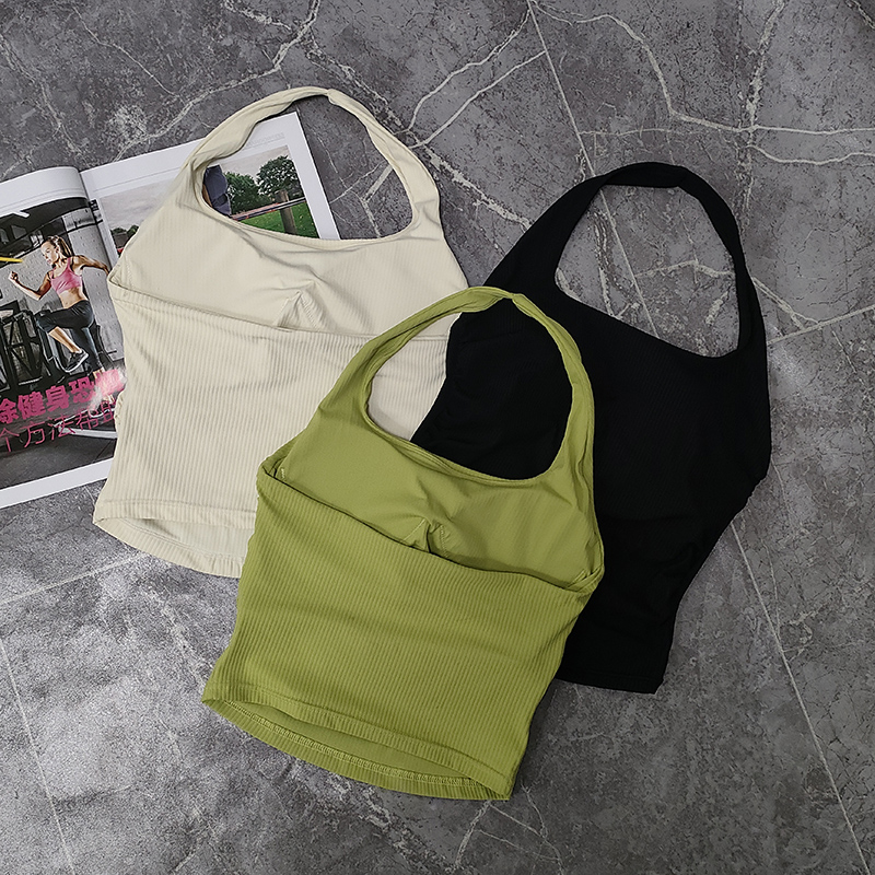 Underwear - Frauen Gym Nahtlose Neckholder Weste Einteilige