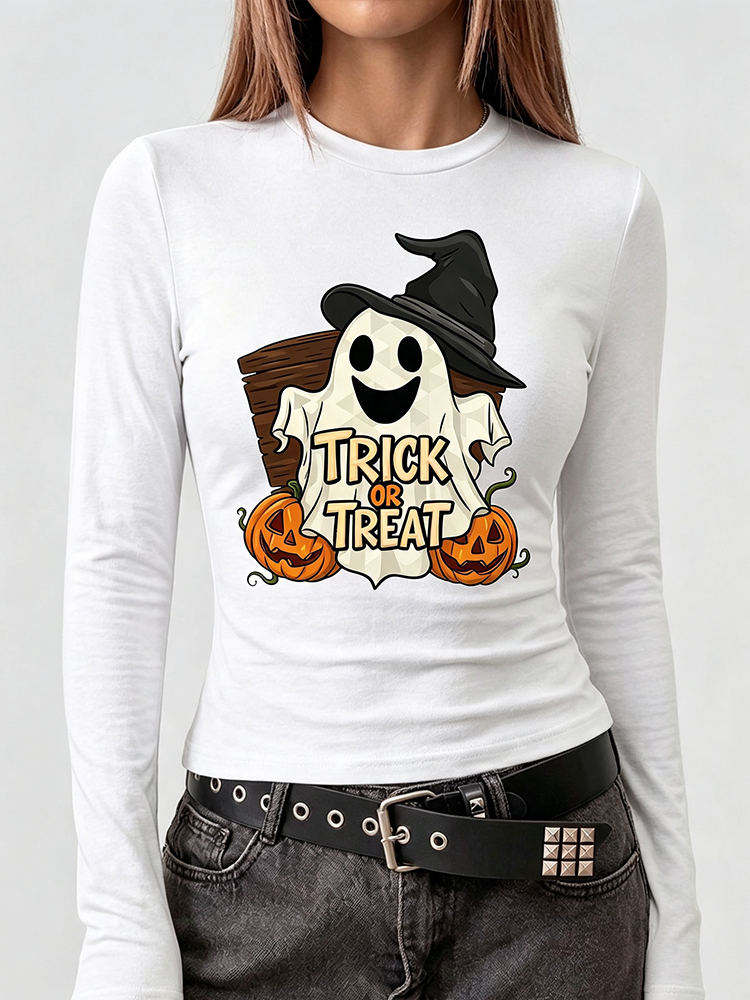 T-Shirts - American Spider Rotes Spinnennetz-Print Langarm-T-Shirt für