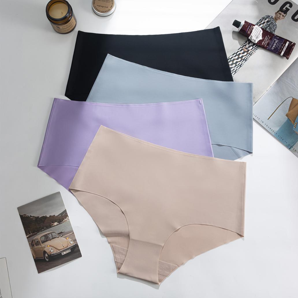 Underwear - 4er-Pack minimalistische nahtlose Damenunterwäsche, einfarbige Unterwäsche