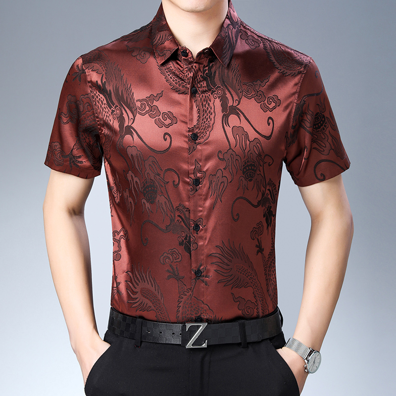 Mens Fashion Muster Silk Shirt – Mens Satin Silk Dress Shirt Bewertung und Preis