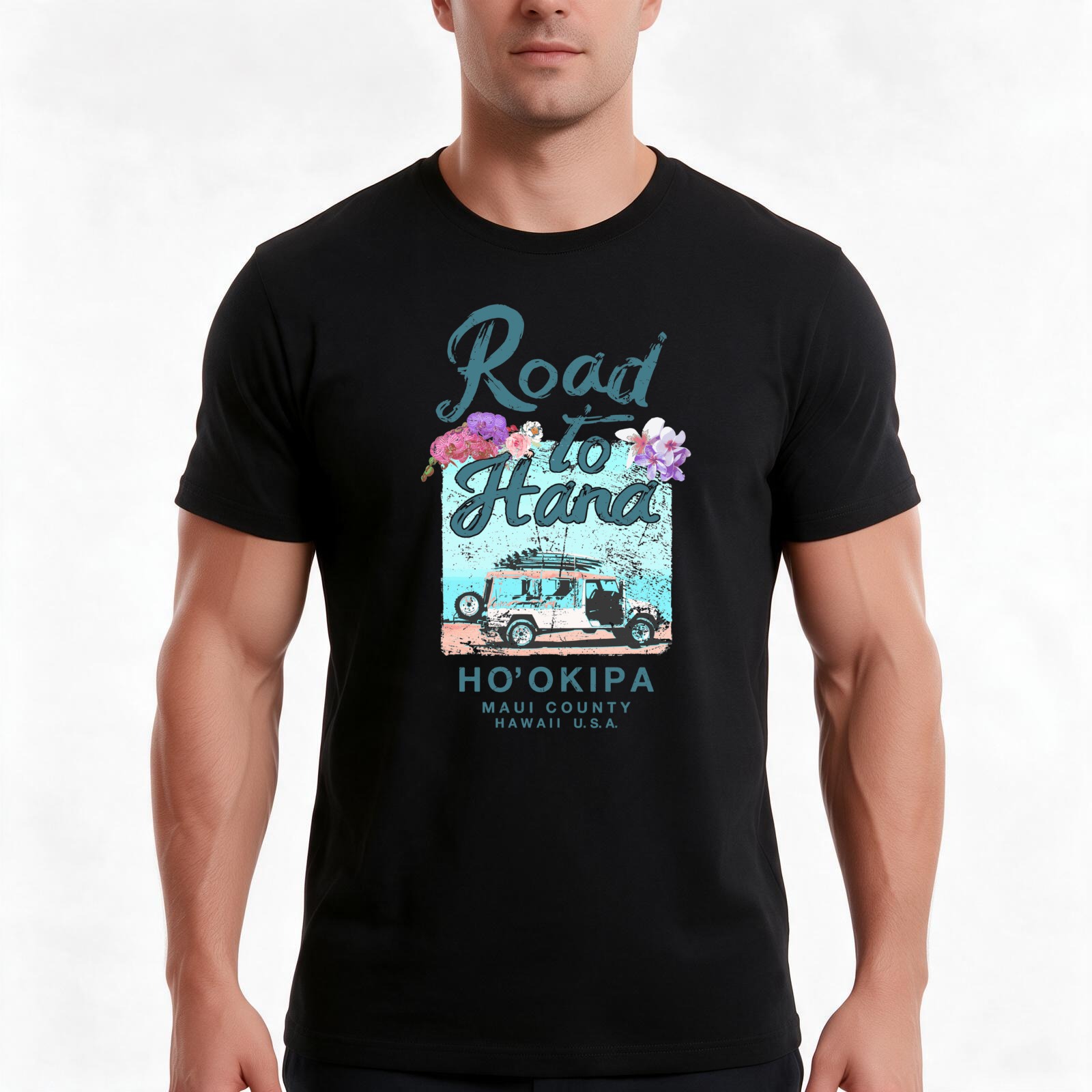 „Road to Hana Maui Hawaii“ – V – Vintage Hawaiian Floral Shirt Bewertung und Preis