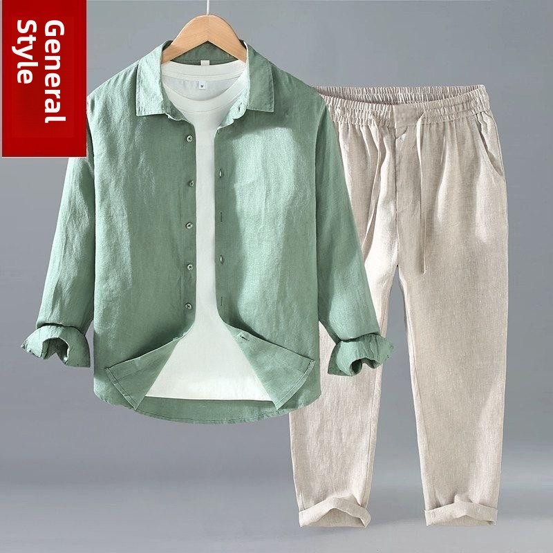 Sommer Baumwolle-Leinen Hemd-H – Mens Linen Shirt Long Sleeve Bewertung und Preis