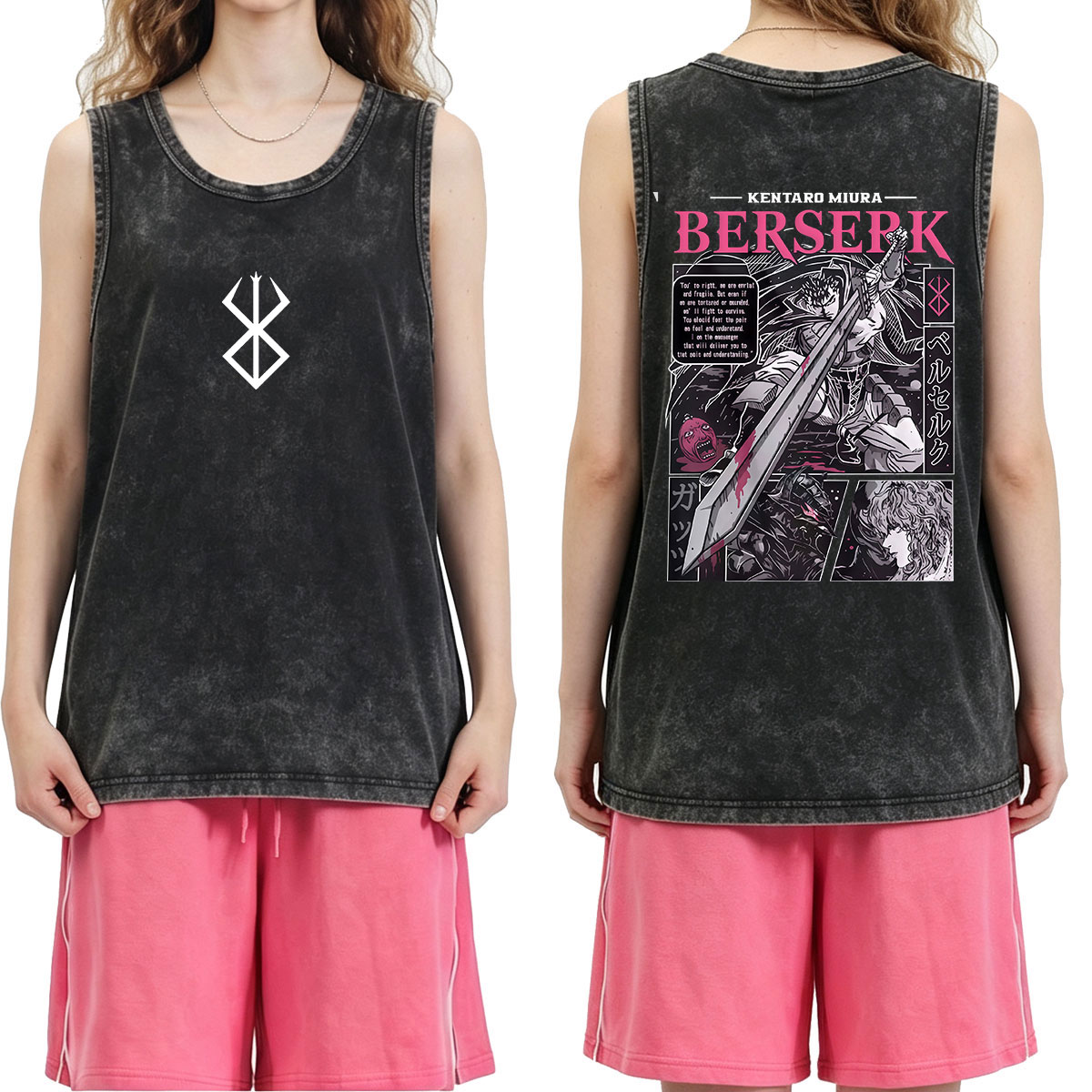 Anime Berserk Guts Grafik Vint – Acid Wash Vintage Graphic T Shirt Bewertung und Preis
