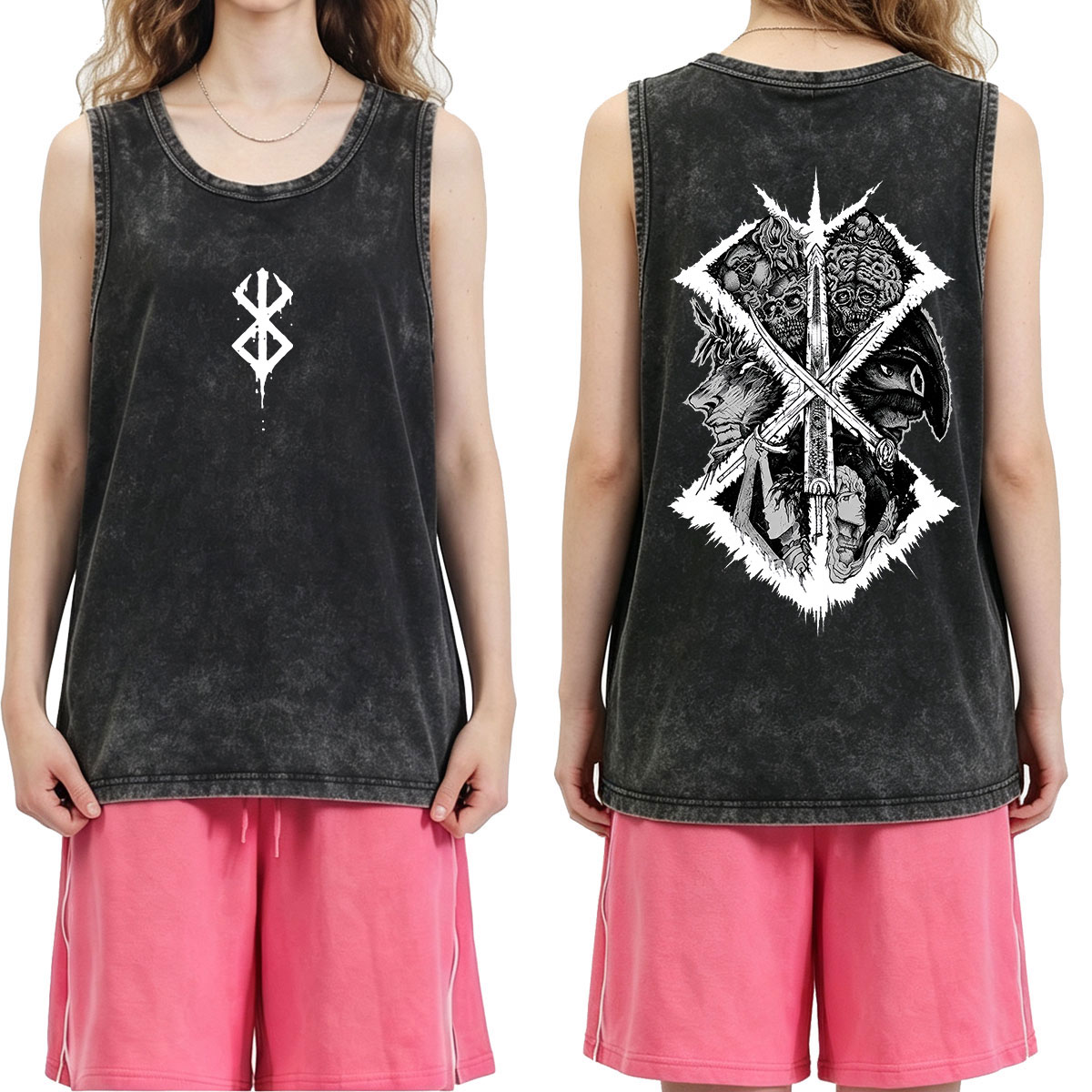 Anime Berserk Guts Grafik Vint – Acid Wash Vintage Graphic T Shirt Bewertung und Preis