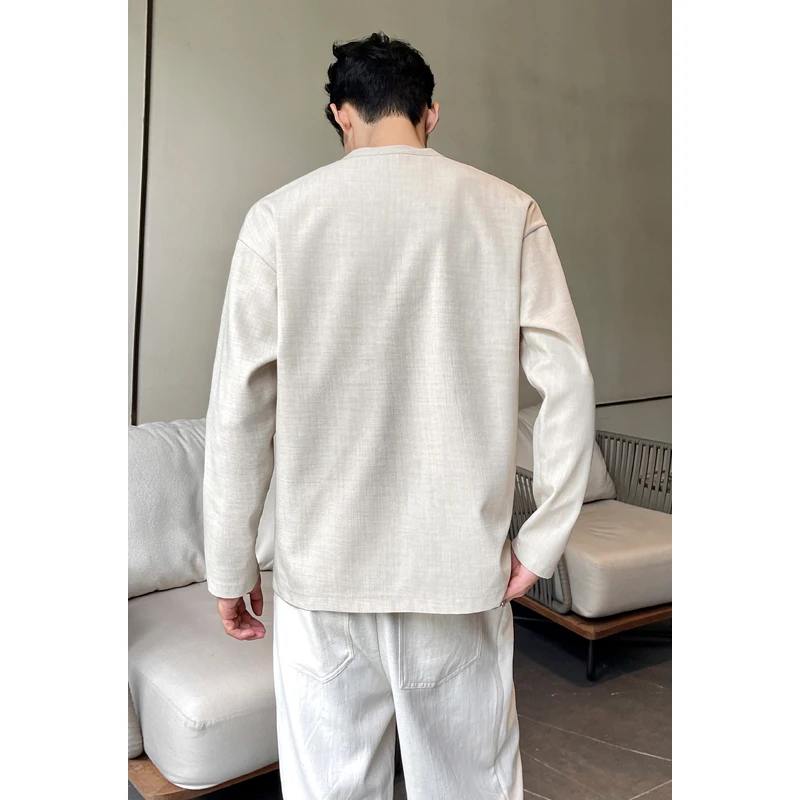 Herren Casual Faux-Leinen Henl – Mens Linen Shirt Long Sleeve Bewertung und Preis