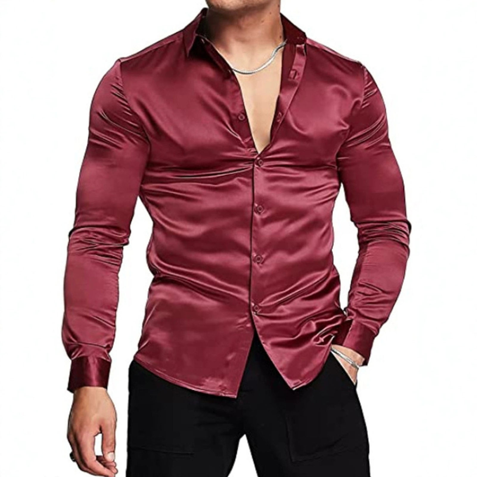Rosa Seide Satin Luxus Kleid H – Mens Satin Silk Dress Shirt Bewertung und Preis