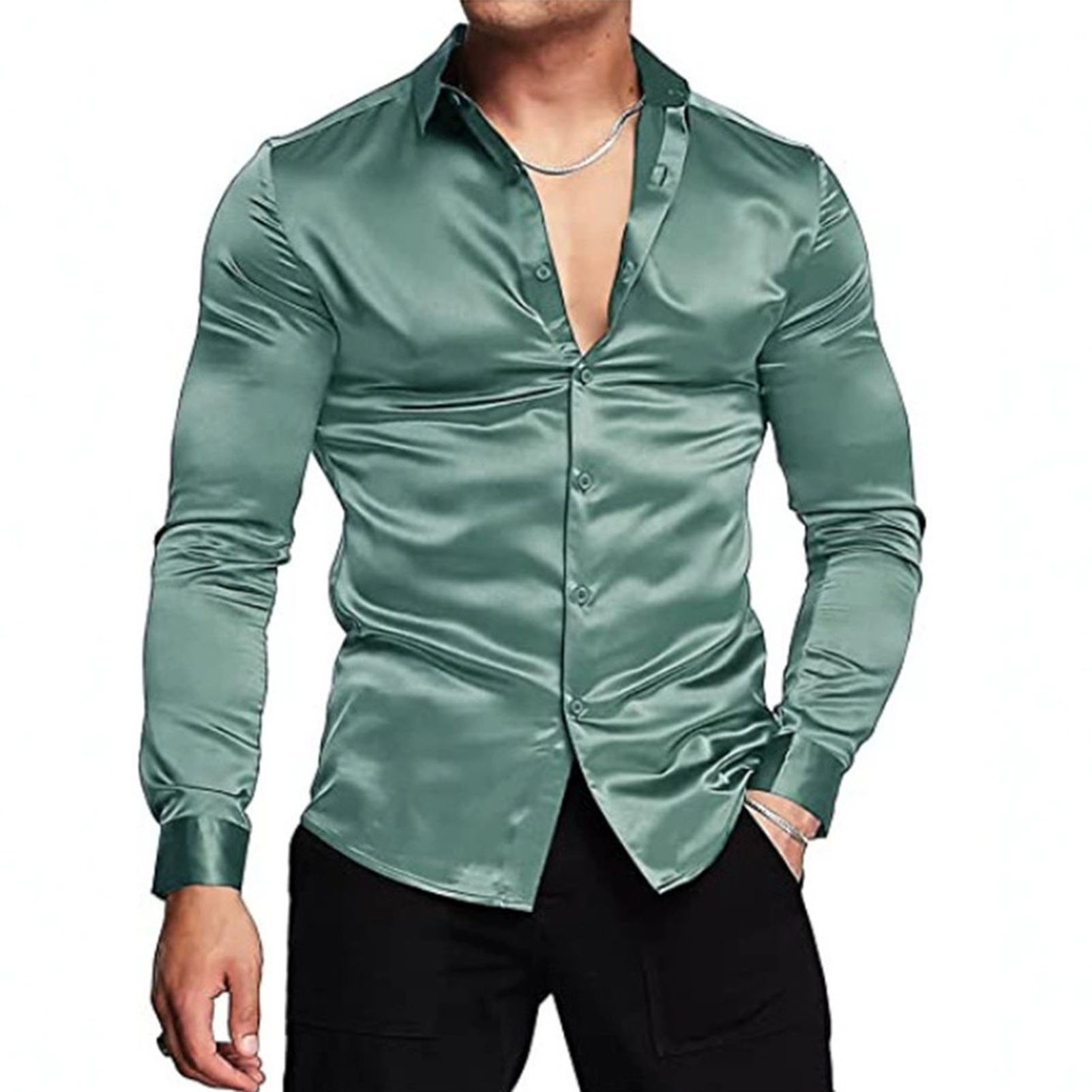 Rosa Seide Satin Luxus Kleid H – Mens Satin Silk Dress Shirt Bewertung und Preis