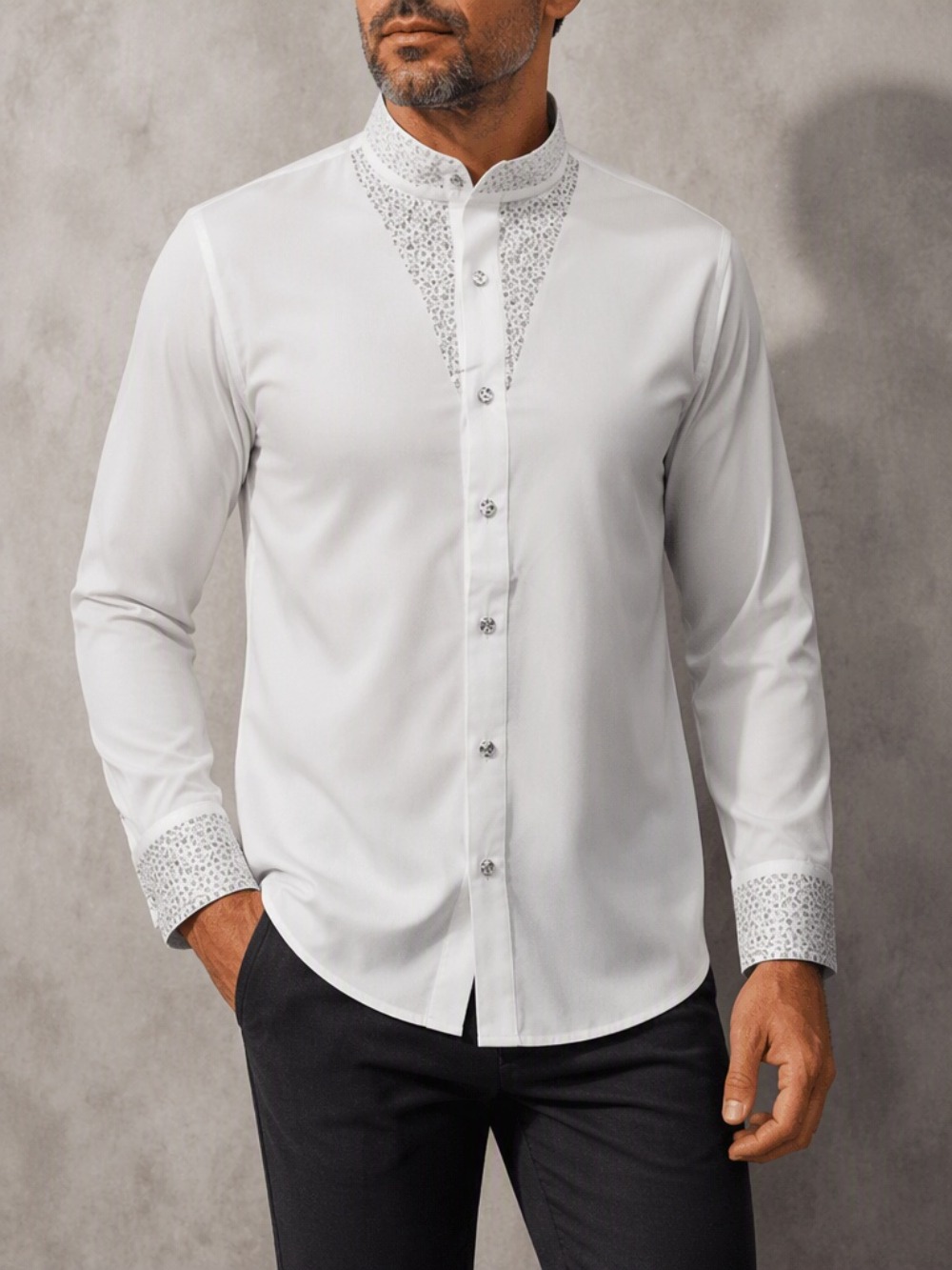 Herren-Freizeit-Business-Bluse – Mandarin Collar Formal Shirt Slim Fit Bewertung und Preis