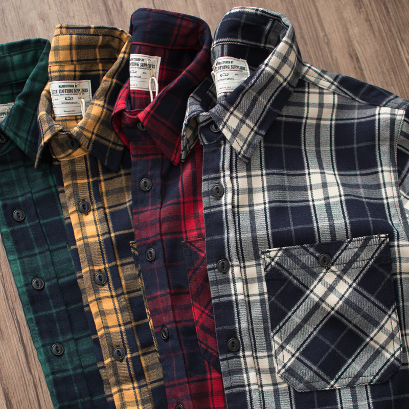 Herbst Neue Amerikanische Retr – Flannel Plaid Shirt Heavy Weight Bewertung und Preis