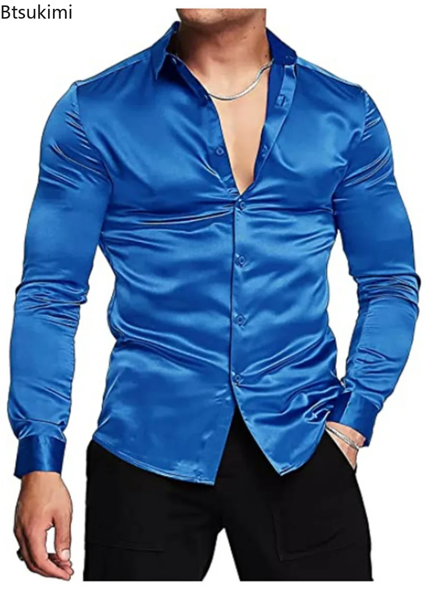 Neues 2026 Herren-Hemd, luxuri – Mens Satin Silk Dress Shirt Bewertung und Preis