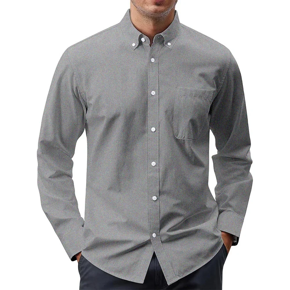Herren-Langarmhemden, einfarbi – Oxford Cotton Casual Shirt Business Bewertung und Preis